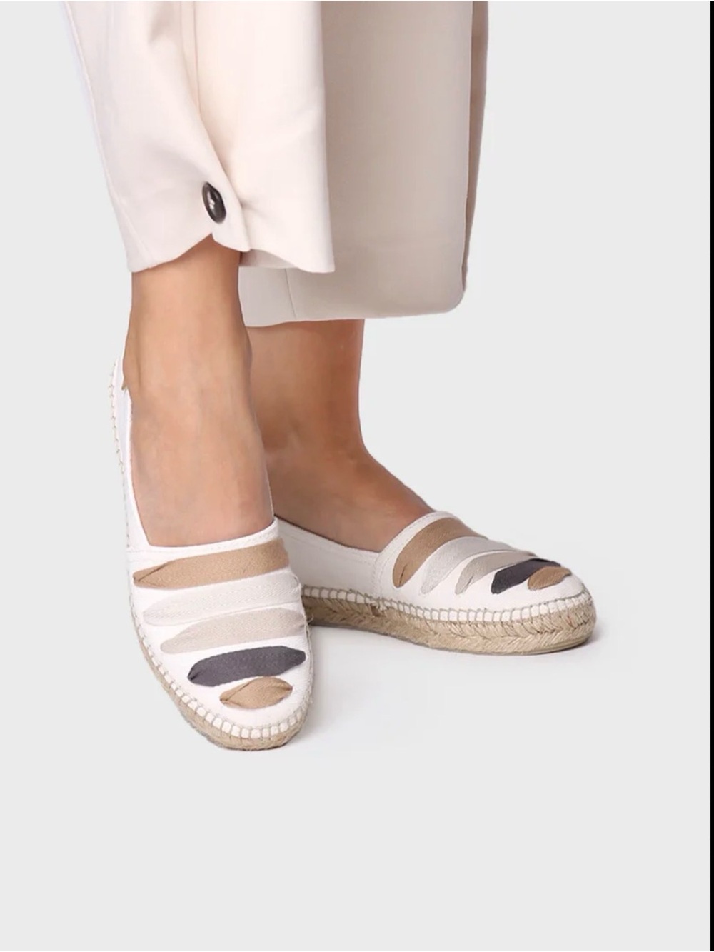TONI PONS WOMEN'S FLAT ESPADRILLE WITH RIBBONS EARTH COLOR - Picture 2 of 8